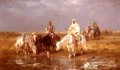 馬に水をやるアラブ人 アラブのアドルフ・シュライヤー